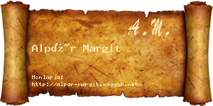 Alpár Margit névjegykártya