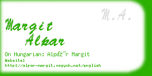 margit alpar business card